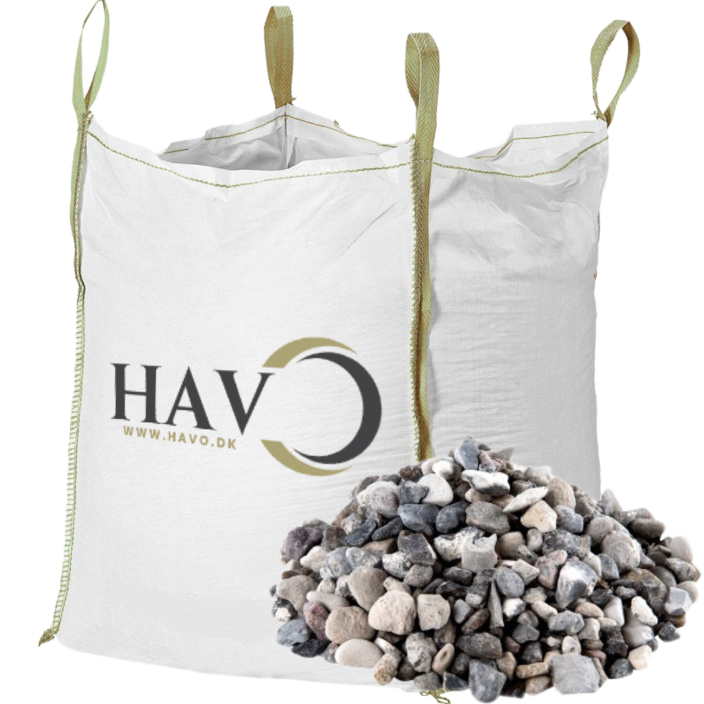 Bigbag nøddesten hvid/grå mix 16-32 mm